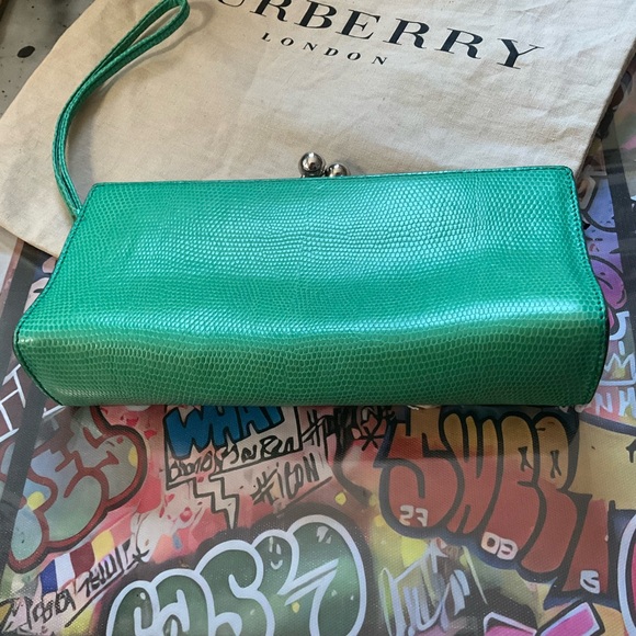 Burberry RARE Vintage Green and Silver Clutch/Wristlet - Picture 2 of 16